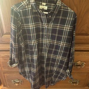 SOLD- Loft Plaid Maternity Blouse